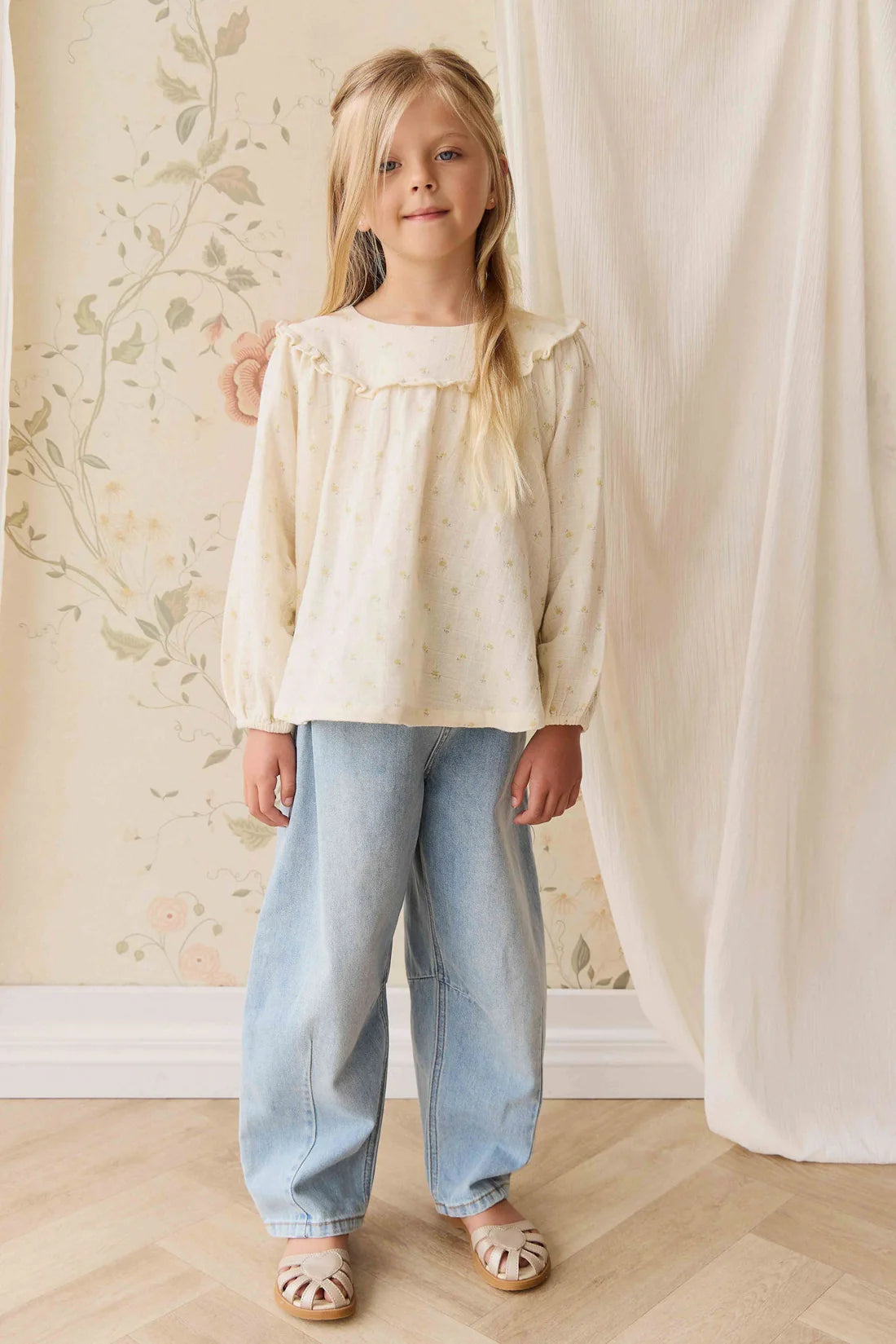 Organic Cotton Muslin Amira Blouse - Vintage Ditsy | Jamie Kay