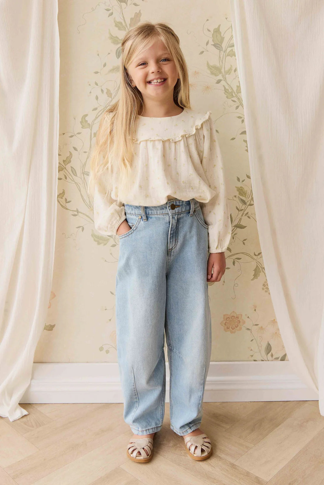 Organic Cotton Muslin Amira Blouse - Vintage Ditsy | Jamie Kay