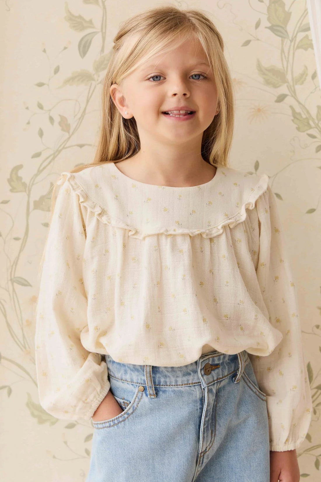 Organic Cotton Muslin Amira Blouse - Vintage Ditsy | Jamie Kay