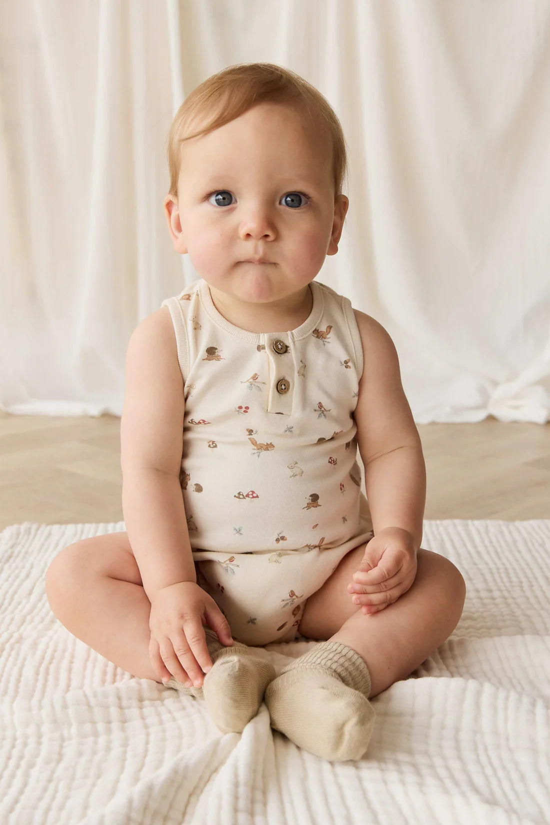Organic Cotton Archie Playsuit | Forest Gathering | Jamie Kay