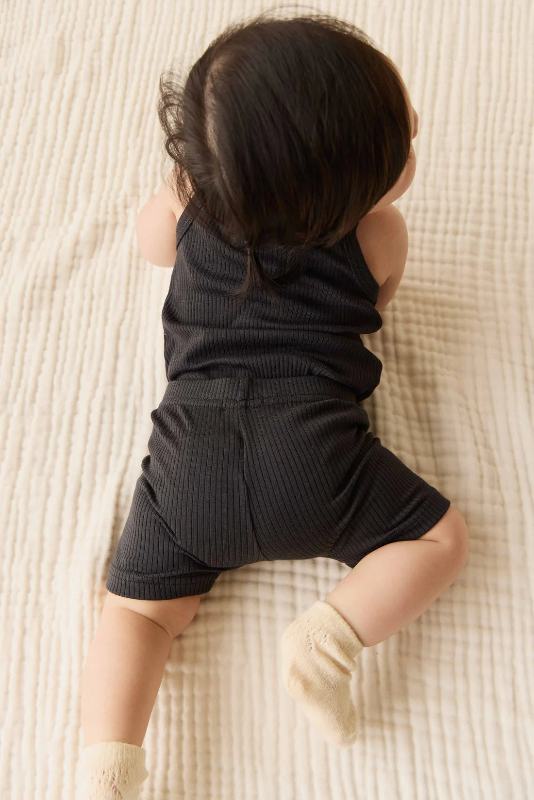 Organic Cotton Modal Singlet Bodysuit | Ebony | Jamie Kay