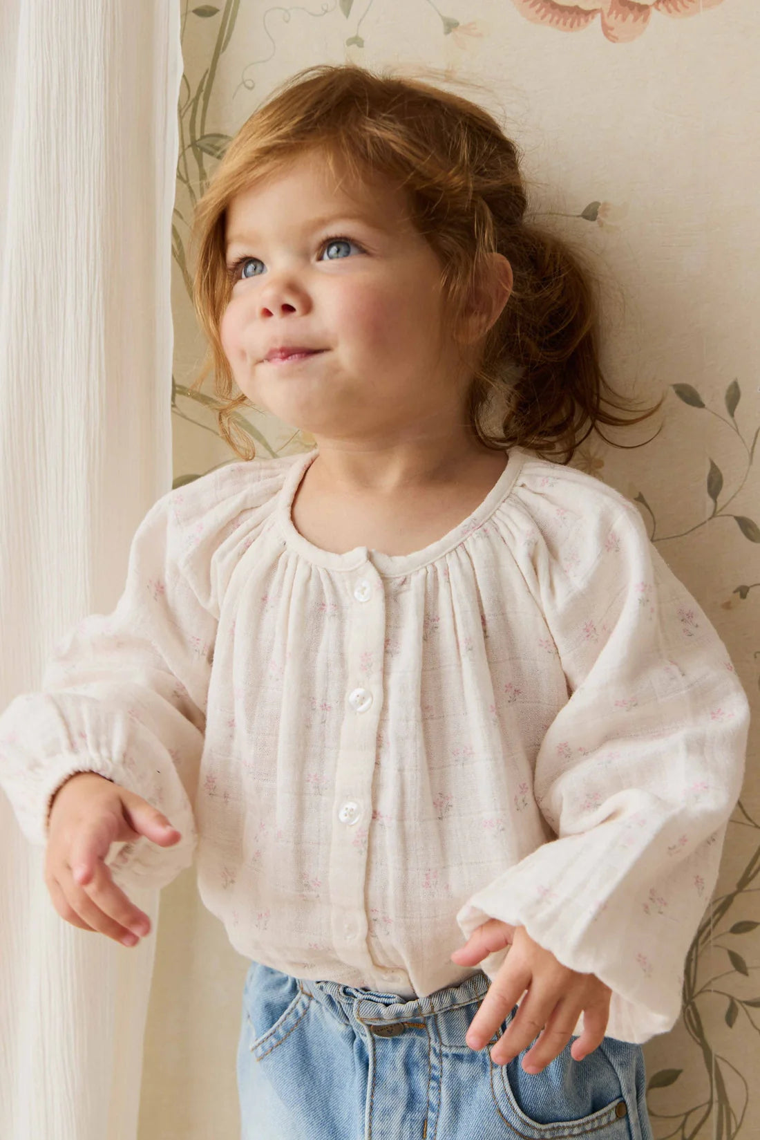 Organic Cotton Muslin Heather Blouse - Pauline Pink | Jamie Kay