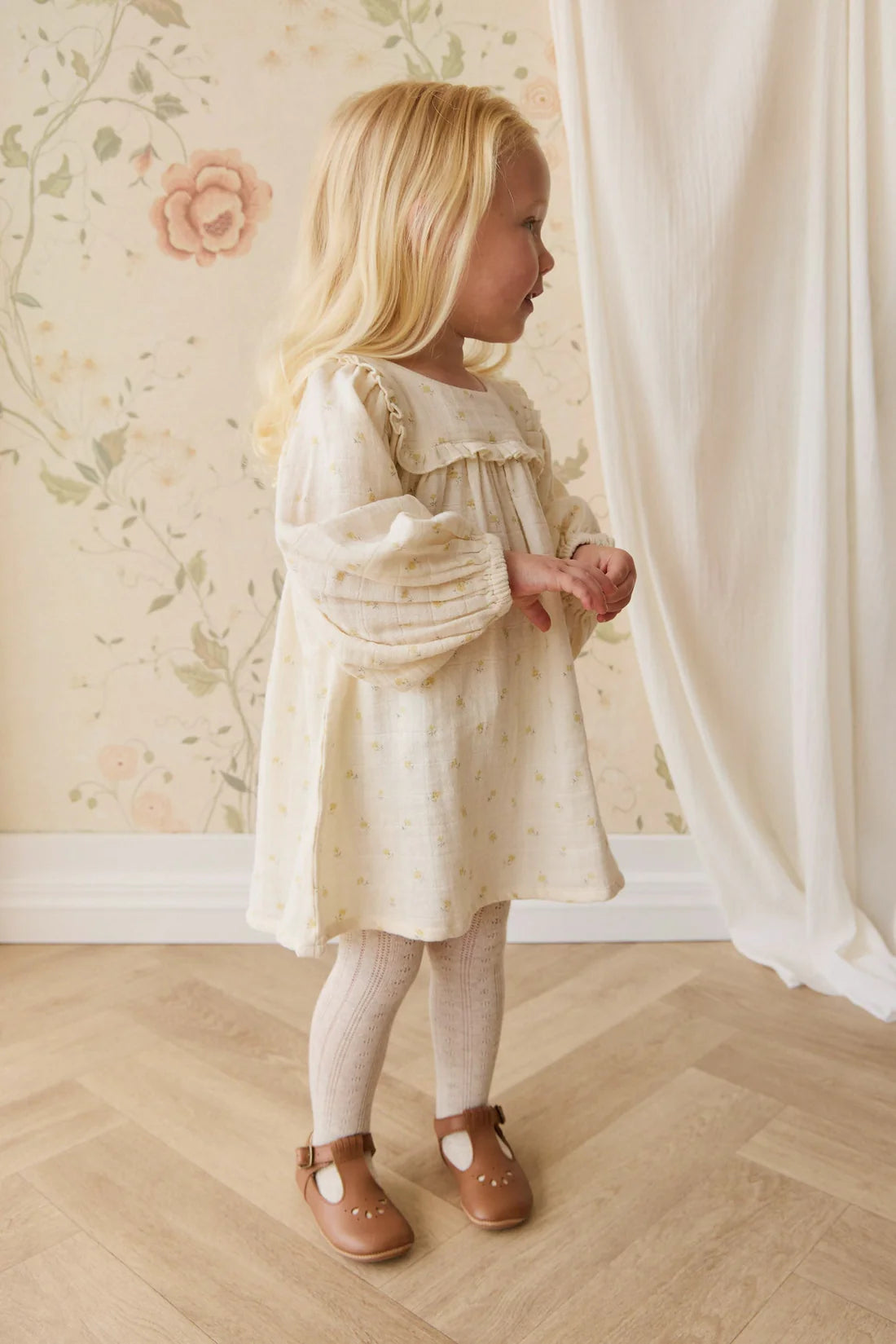 Organic Cotton Muslin Amira Dress - Vintage Ditsy | Jamie Kay