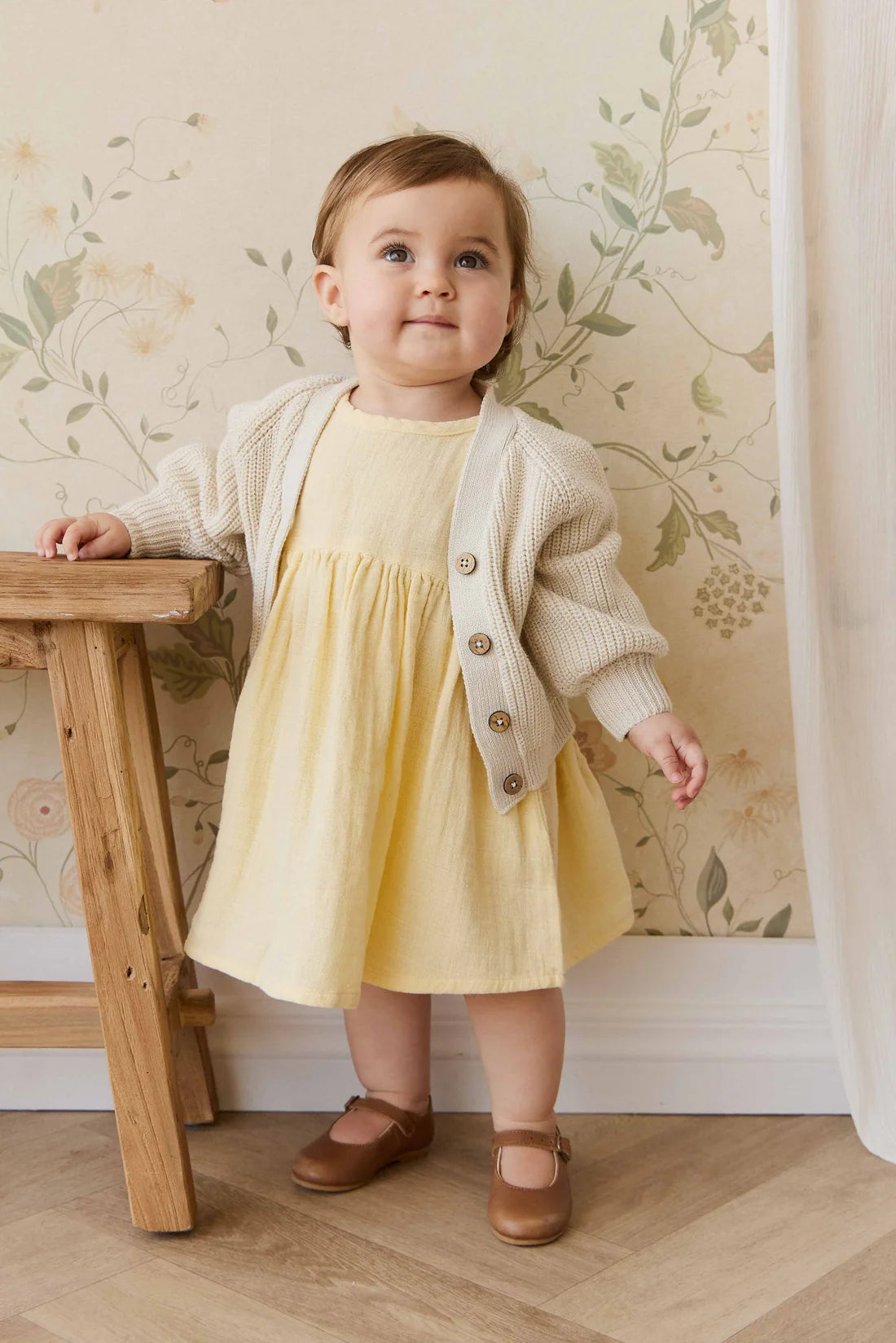 Organic Cotton Muslin Phillipa Dress - Sunshine | Jamie Kay
