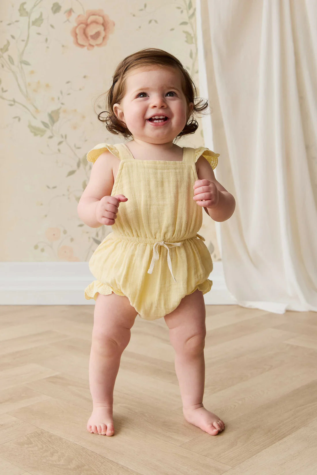 Organic Cotton Muslin Luciana Playsuit - Sunshine | Jamie Kay