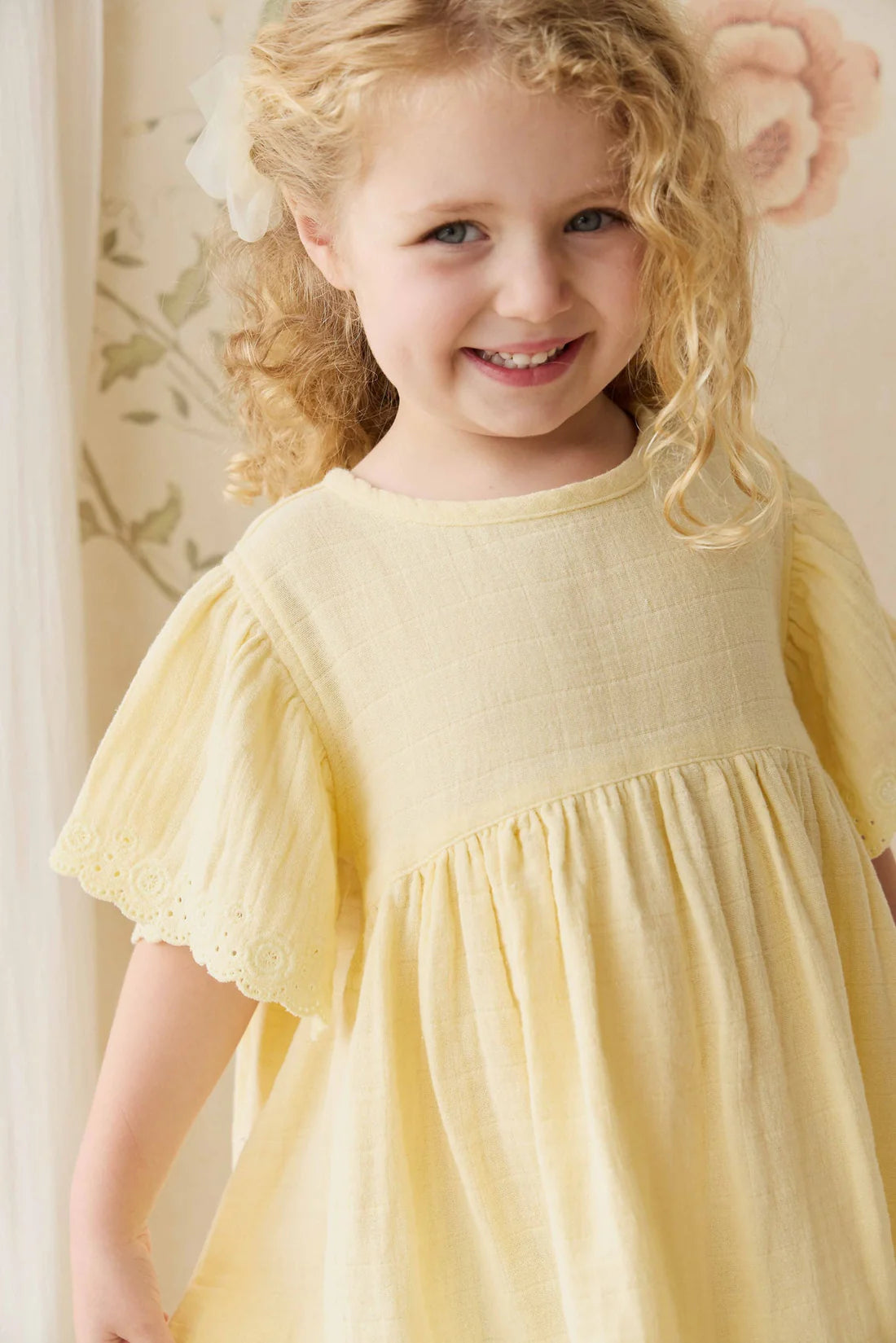 Organic Cotton Muslin Phillipa Dress - Sunshine | Jamie Kay