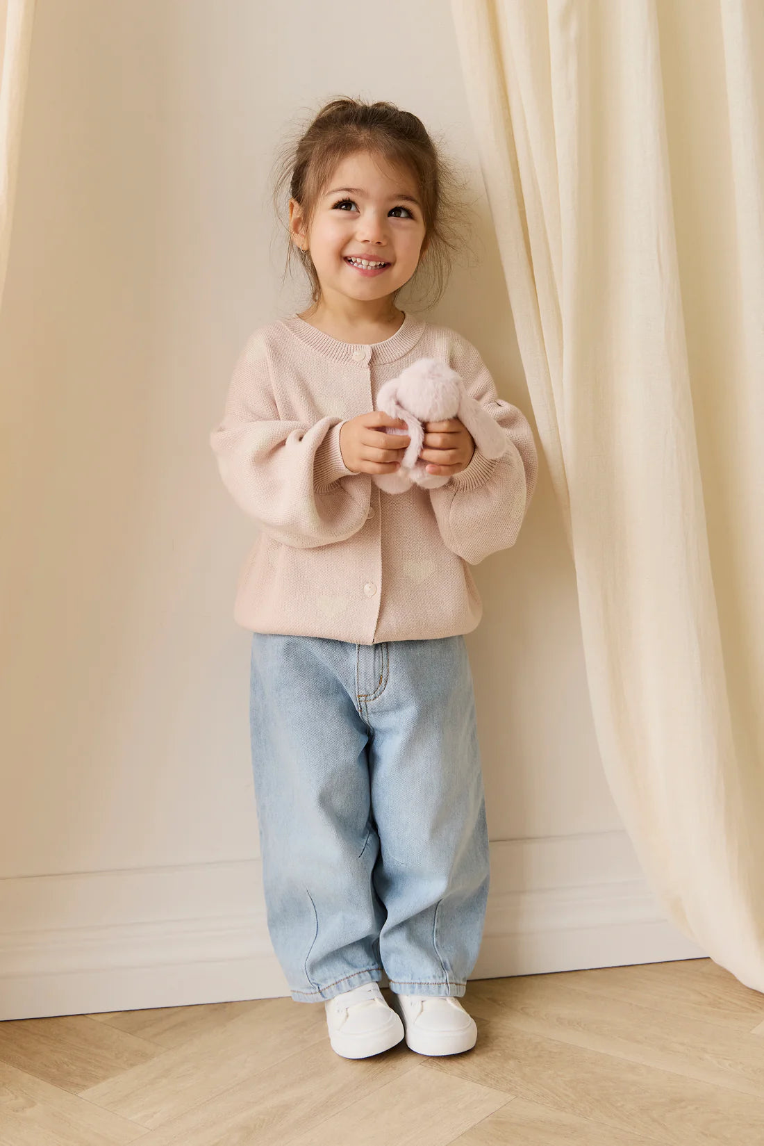 Kayla Cardigan - Kylie Heart Jacquard Morganite | Jamie Kay