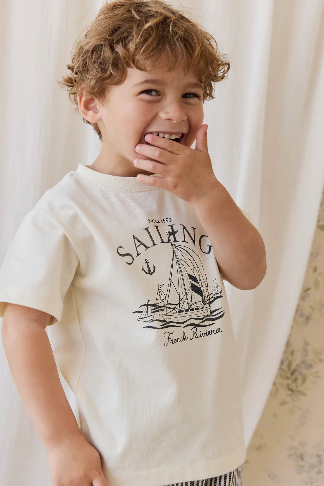 Organic Cotton Bjorn Tee - French Riviera Eclipse | Jamie Kay