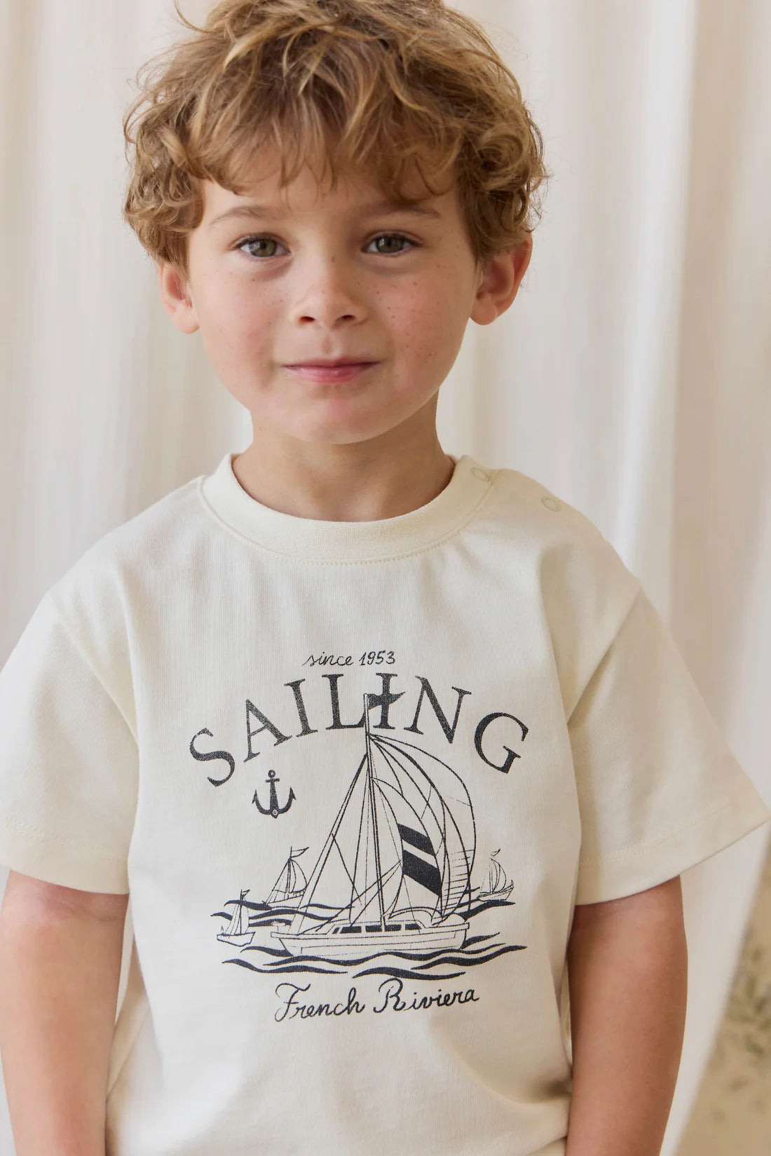 Organic Cotton Bjorn Tee - French Riviera Eclipse | Jamie Kay