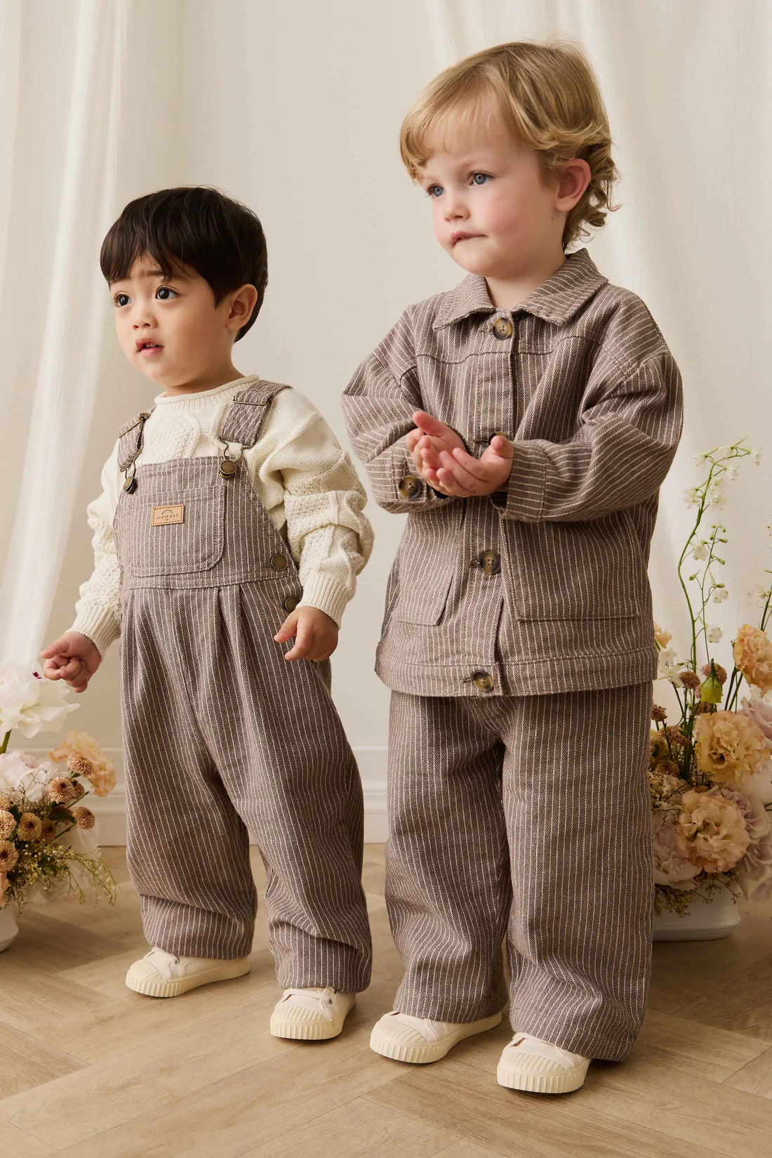 Abel Pant - Mini Pinstripe Cassava / Iroko | Jamie Kay