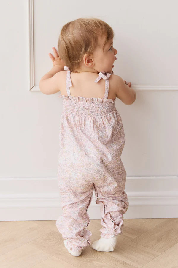 Organic Cotton Summer Playsuit - Chloe Mauve | Jamie Kay