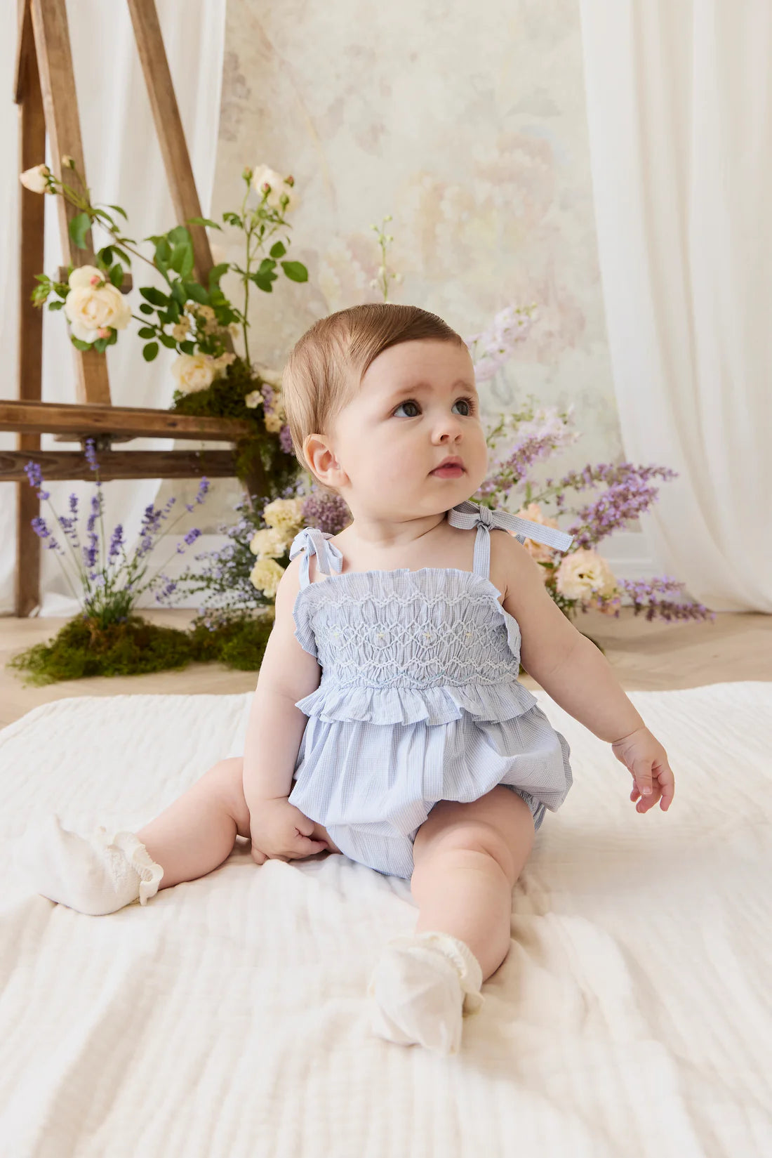 Organic Cotton Desiree Playsuit - Petite Check | Jamie Kay