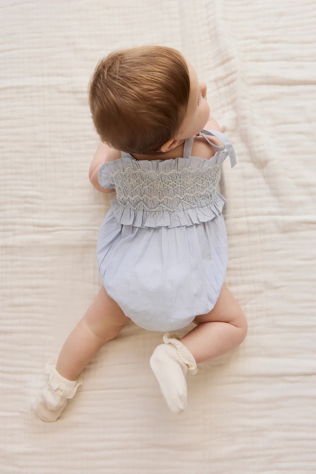 Organic Cotton Desiree Playsuit - Petite Check | Jamie Kay