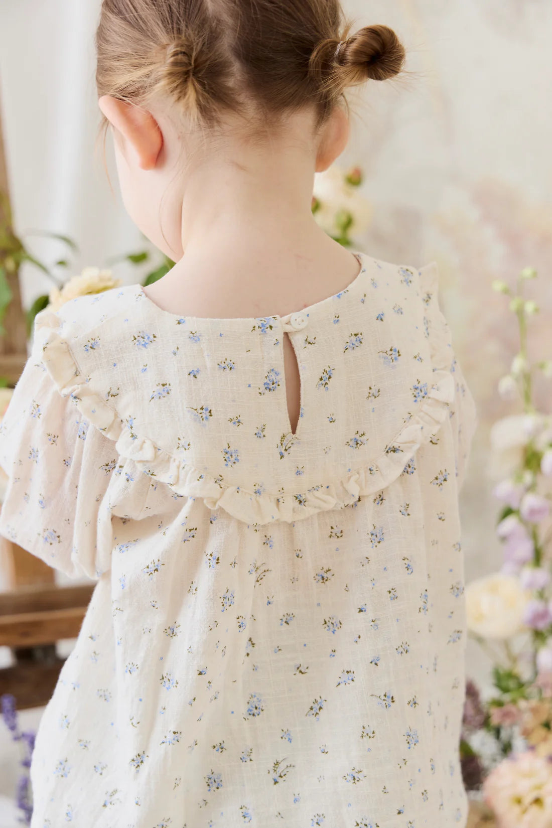 Organic Cotton Nathalie Blouse - Juniper Fields Blue | Jamie Kay