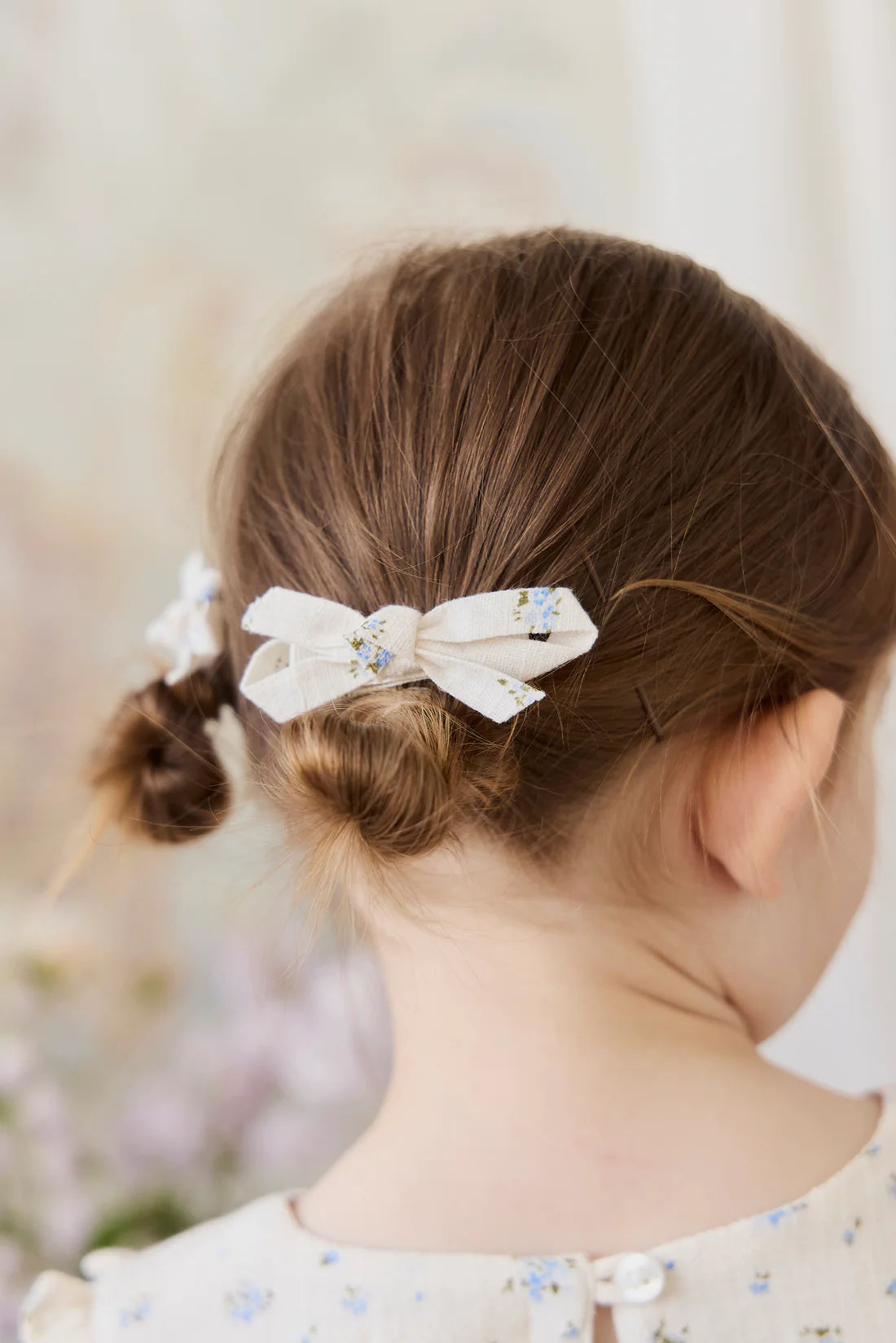 Organic Cotton Nathalie Bow - Juniper Fields Blue | Jamie Kay