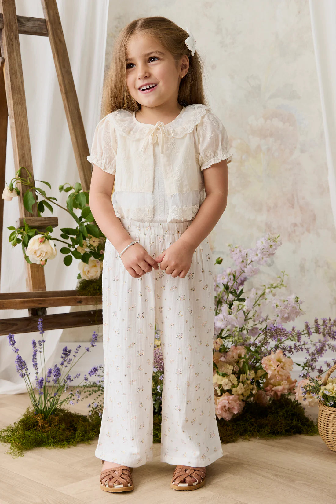 Organic Cotton Muslin Odette Pant - Ayla Whisper | Jamie Kay