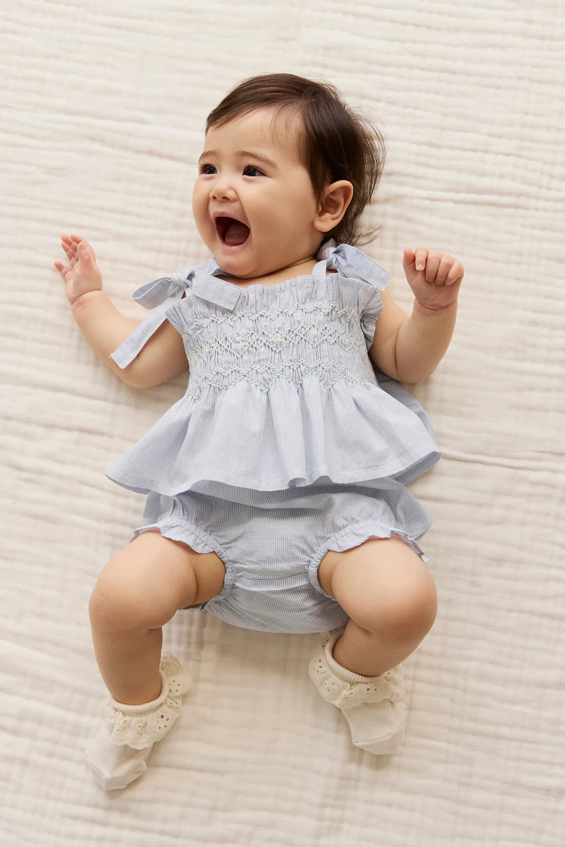 Organic Cotton Frill Bloomer - Petite Check | Jamie Kay