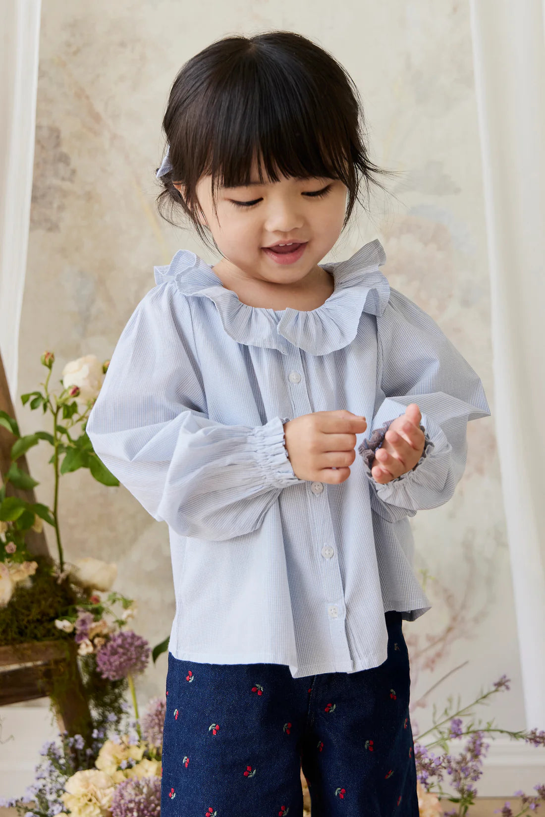 Organic Cotton Gaelle Top - Petite Check | Jamie Kay