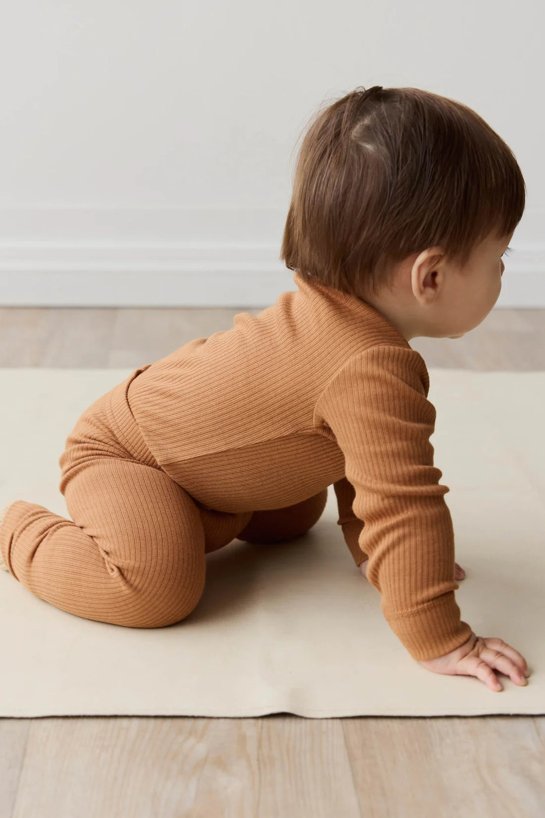 Organic Cotton Modal Long Sleeve Bodysuit - Baker | Jamie Kay