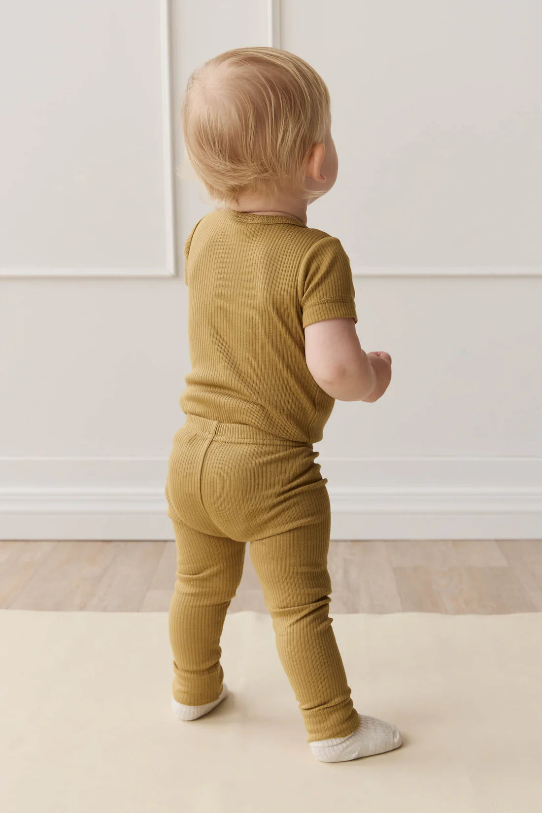 Organic Cotton Modal Darcy Rib Tee Bodysuit - Buffalo | Jamie Kay