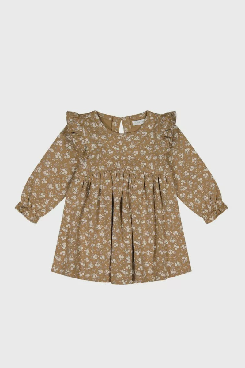 Organic Cotton Frankie Dress - Rosalie Field Caramel | Jamie Kay