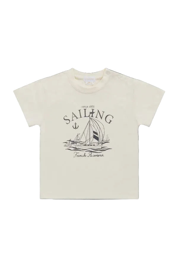 Organic Cotton Bjorn Tee - French Riviera Eclipse | Jamie Kay