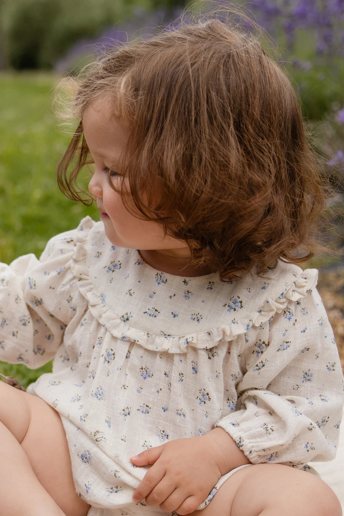Organic Cotton Nathalie Blouse - Juniper Fields Blue | Jamie Kay