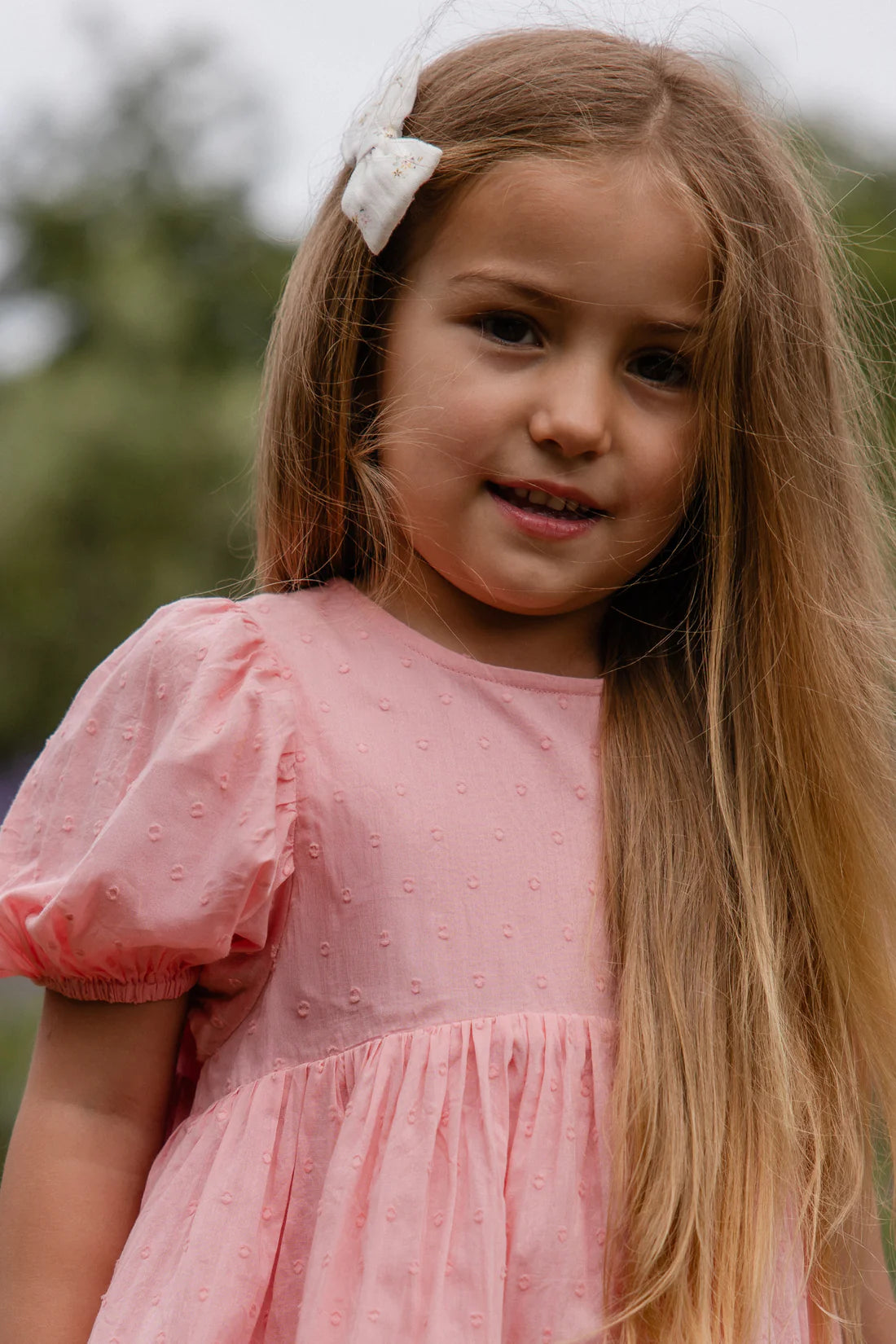 Organic Cotton Frannie Dress - Swiss Pink | Jamie Kay