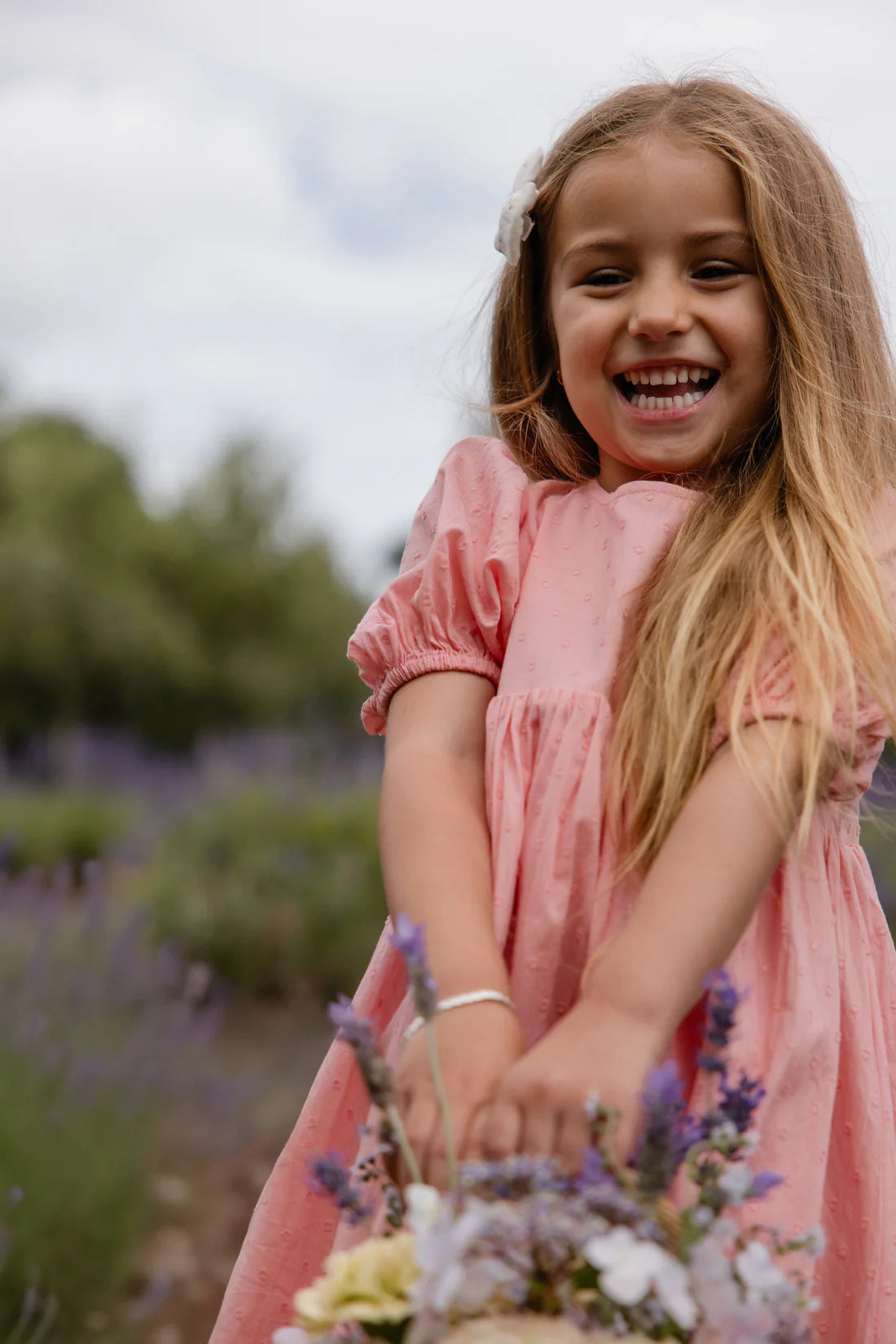 Organic Cotton Frannie Dress - Swiss Pink | Jamie Kay