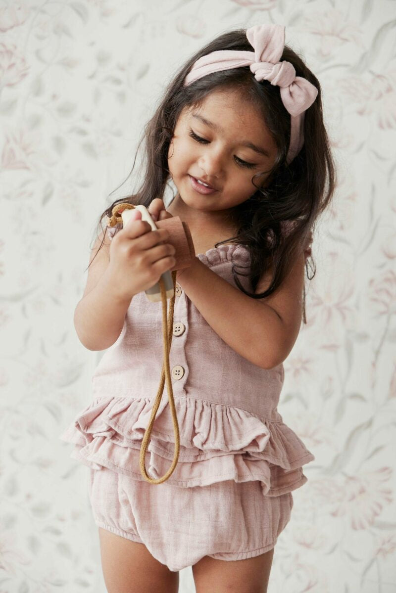 Organic Cotton Muslin Headband - Mauve Shadow | Jamie Kay