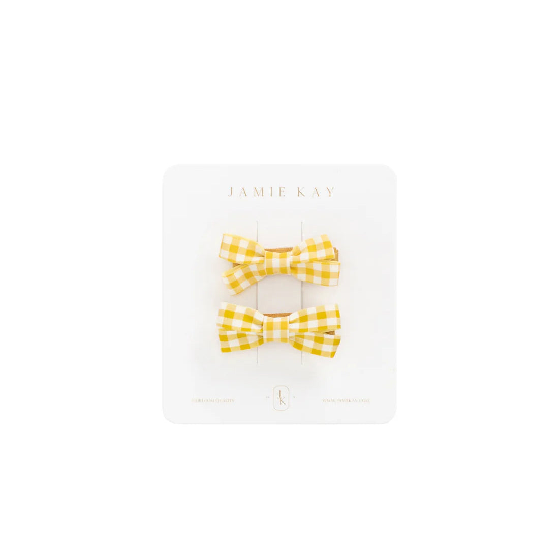 Gracie Gingham Hair Clip Set - Sunshine Yellow | Jamie Kay