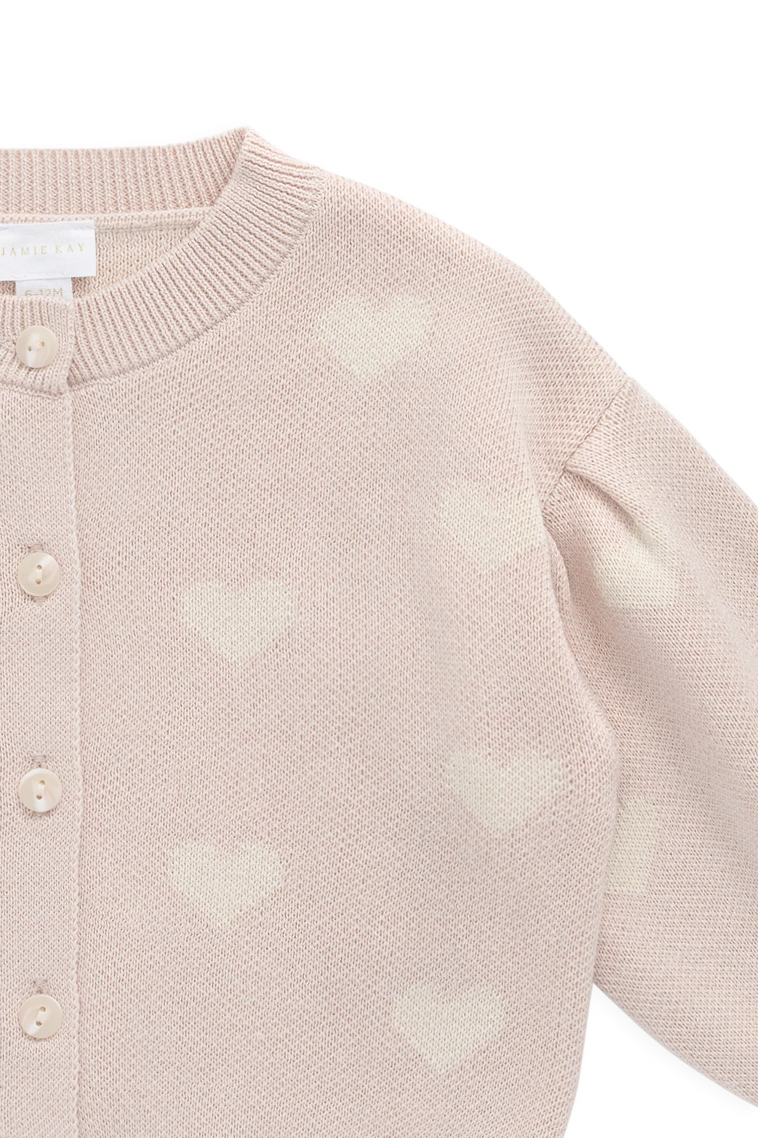 Kayla Cardigan - Kylie Heart Jacquard Morganite | Jamie Kay