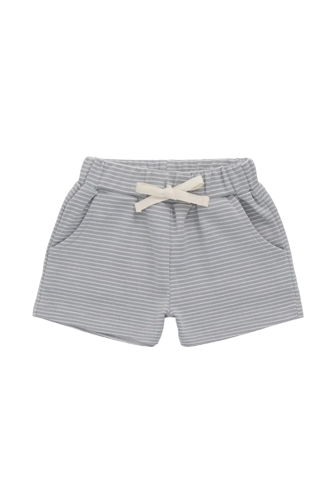Pima Cotton Wesley Short - Fine Stripe Missouri/Parchment | Jamie Kay