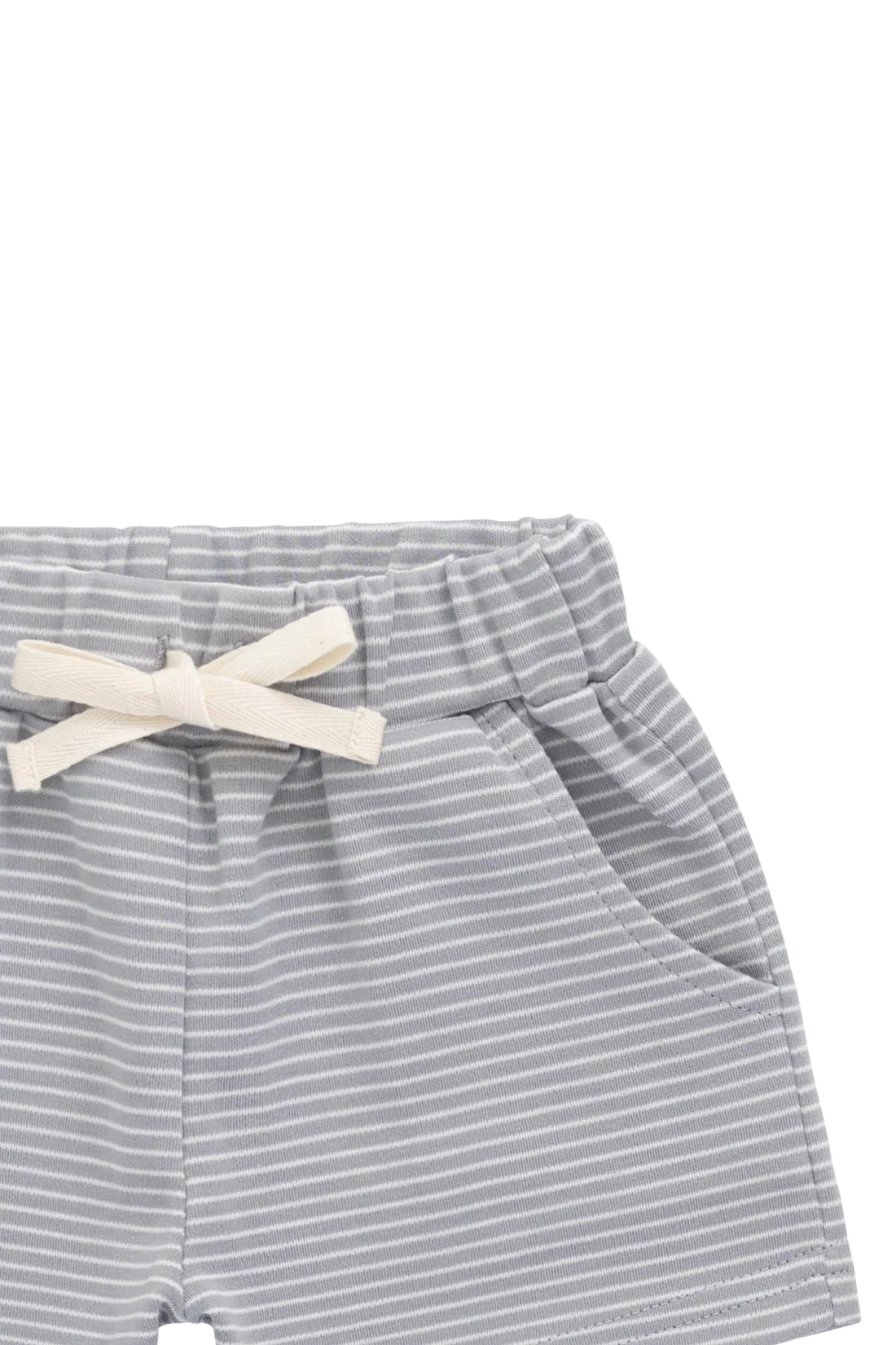 Pima Cotton Wesley Short - Fine Stripe Missouri/Parchment | Jamie Kay
