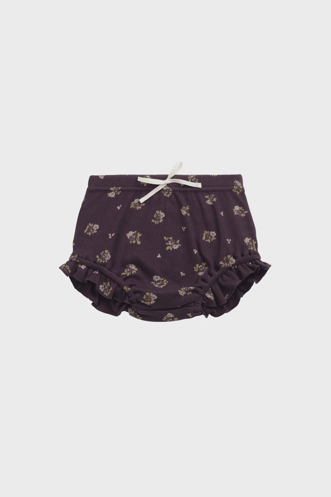 Organic Cotton Fine Rib Frill Bloomer - Petite Fleur | Jamie Kay