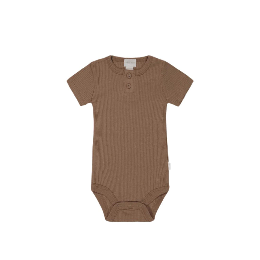 Organic Cotton Modal Darcy Rib Tee Bodysuit - Hojicha | Jamie Kay