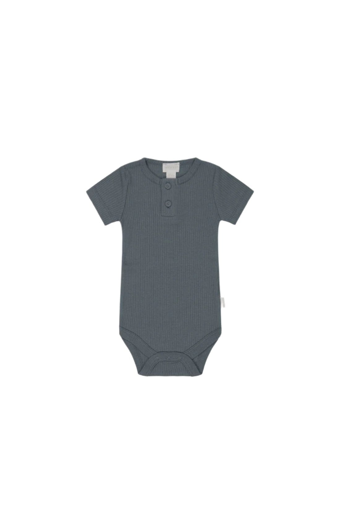 Organic Cotton Modal Darcy Rib Tee Bodysuit - Smoke | Jamie Kay
