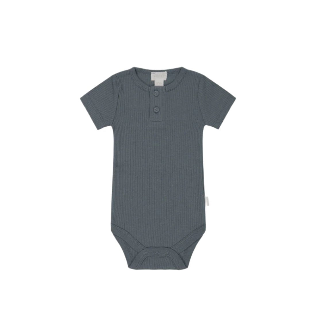 Organic Cotton Modal Darcy Rib Tee Bodysuit - Smoke | Jamie Kay