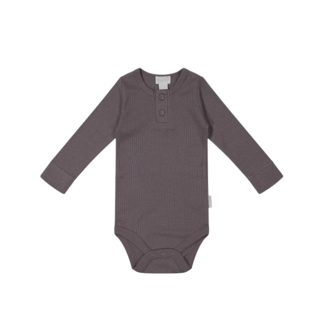 Organic Cotton Modal Long Sleeve Bodysuit - Carob | Jamie Kay