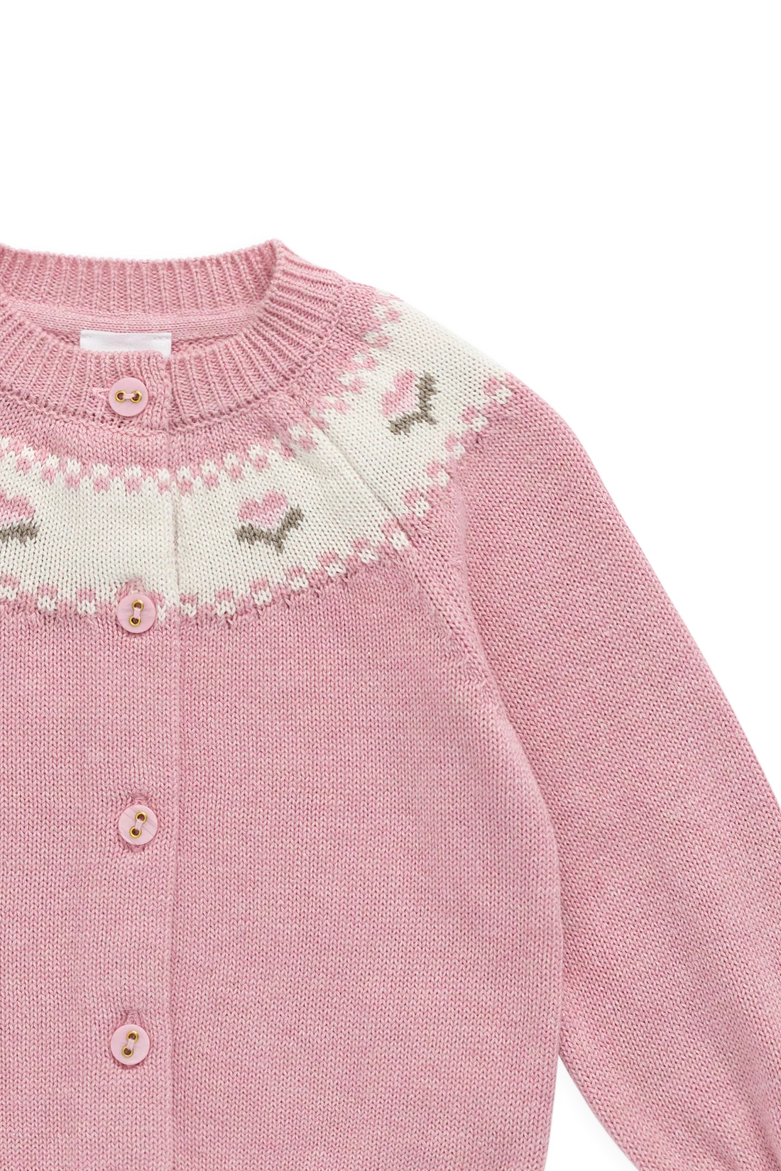 Annette Cardigan - Annette Jacquard - Pink Flutter Marle | Jamie Kay