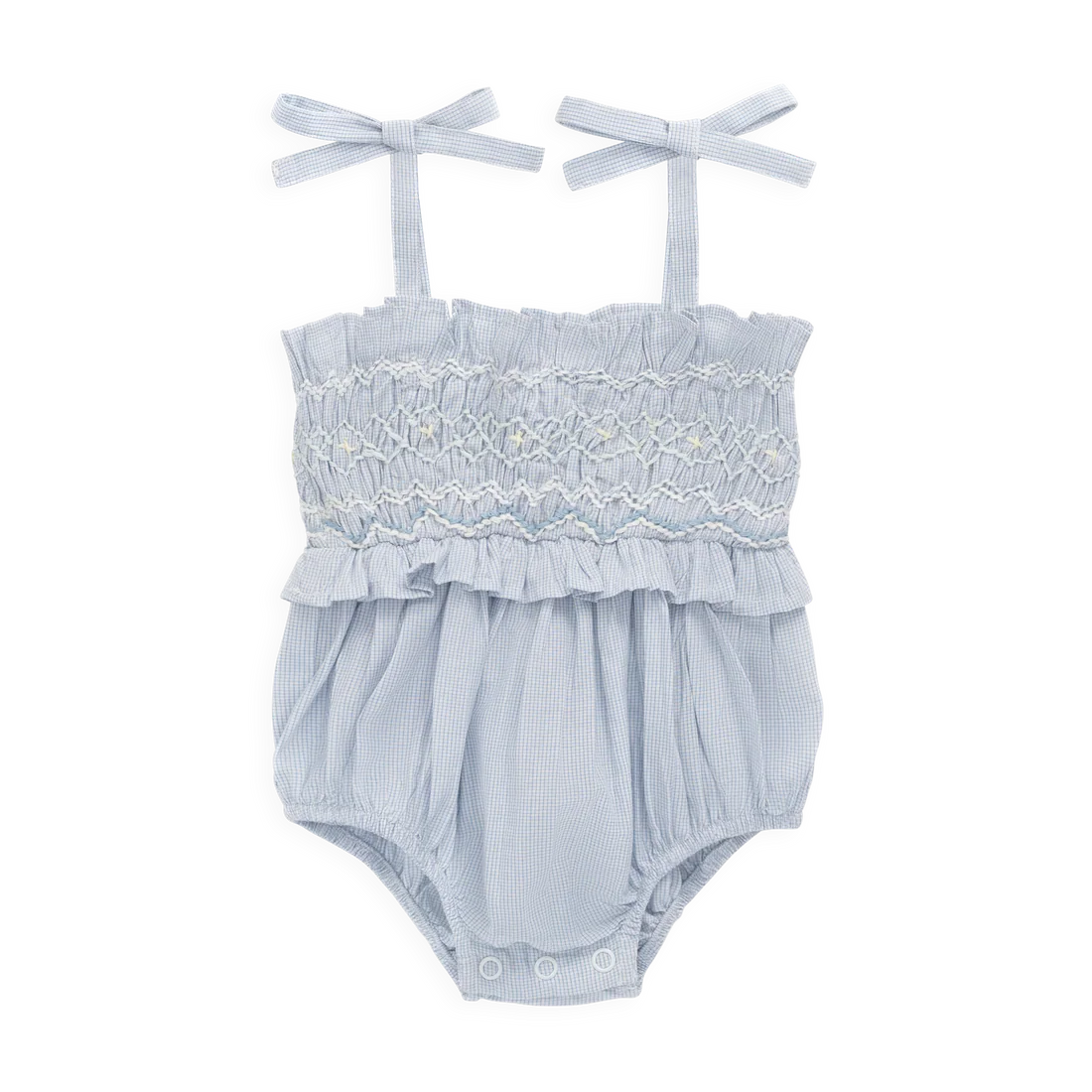 Organic Cotton Desiree Playsuit - Petite Check | Jamie Kay