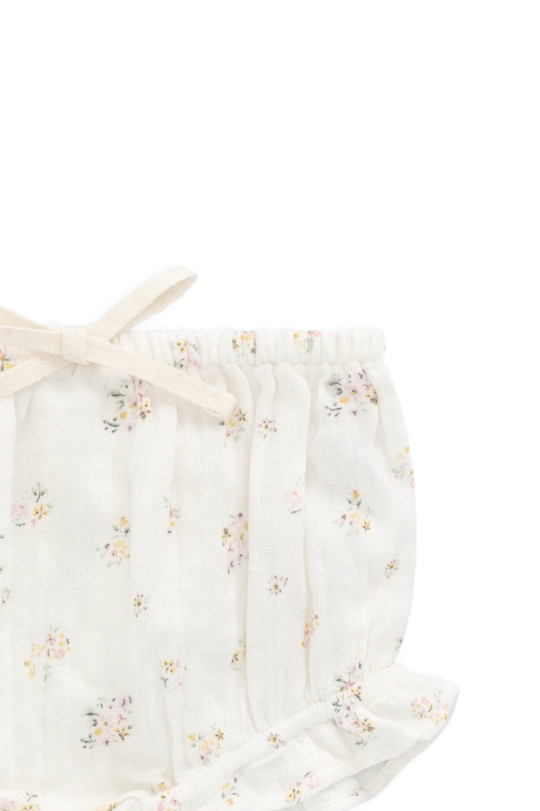 Organic Cotton Muslin Frill Bloomer - Ayla Whisper | Jamie Kay