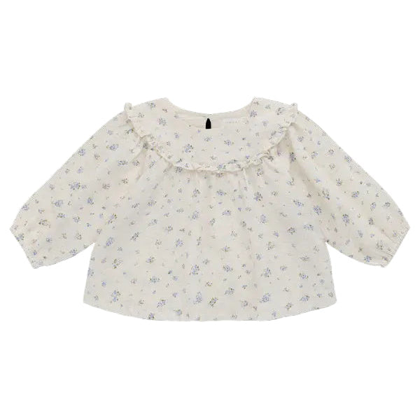 Organic Cotton Nathalie Blouse - Juniper Fields Blue | Jamie Kay