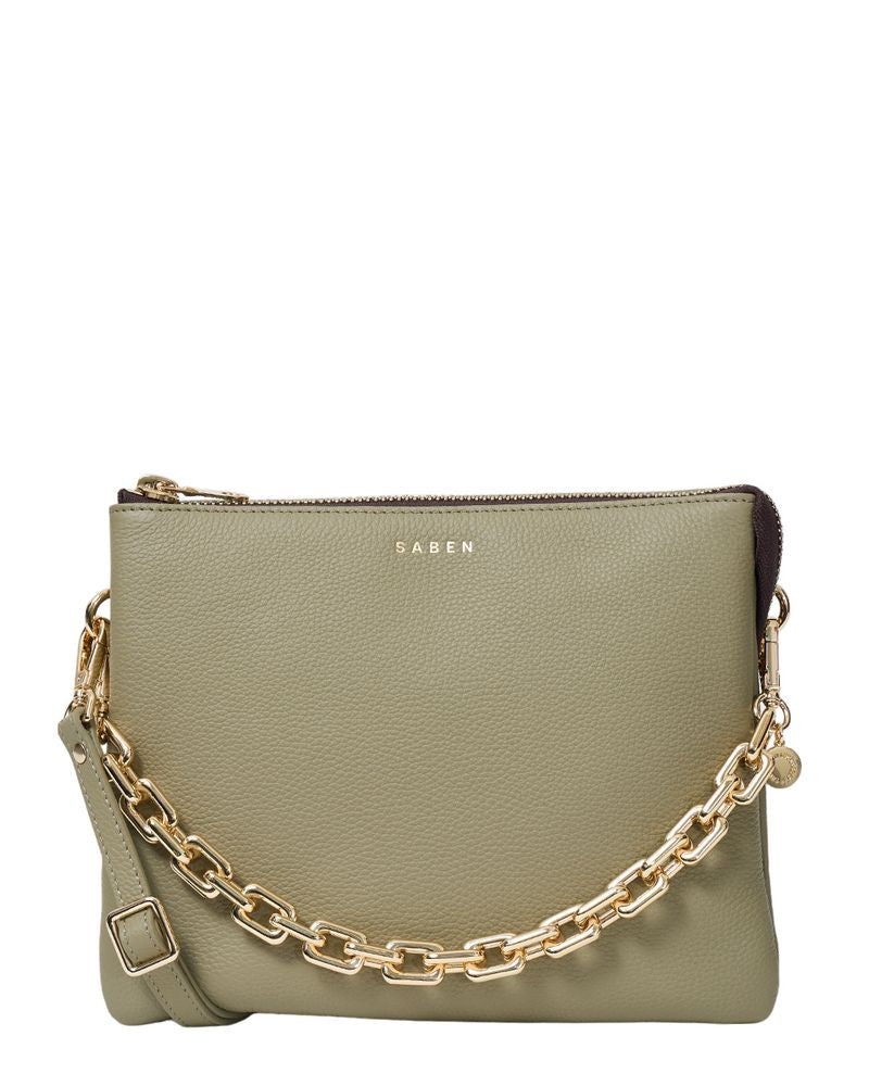 Matilda Crossbody Eucalyptus + Chunky Chain | Saben
