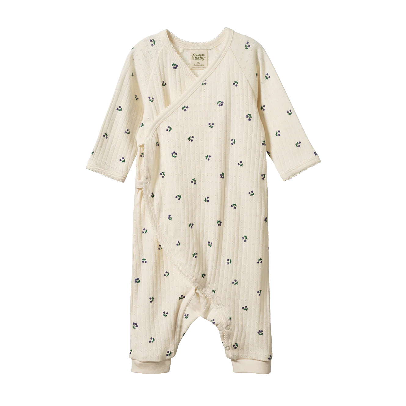 KIMONO STRETCH & GROW POINTELLE - Winter Berry Print | Nature Baby