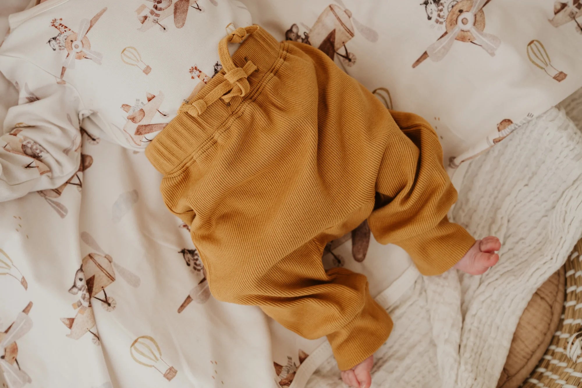 Ribbed Slouch Pants || Mustard | Confetti Kidz