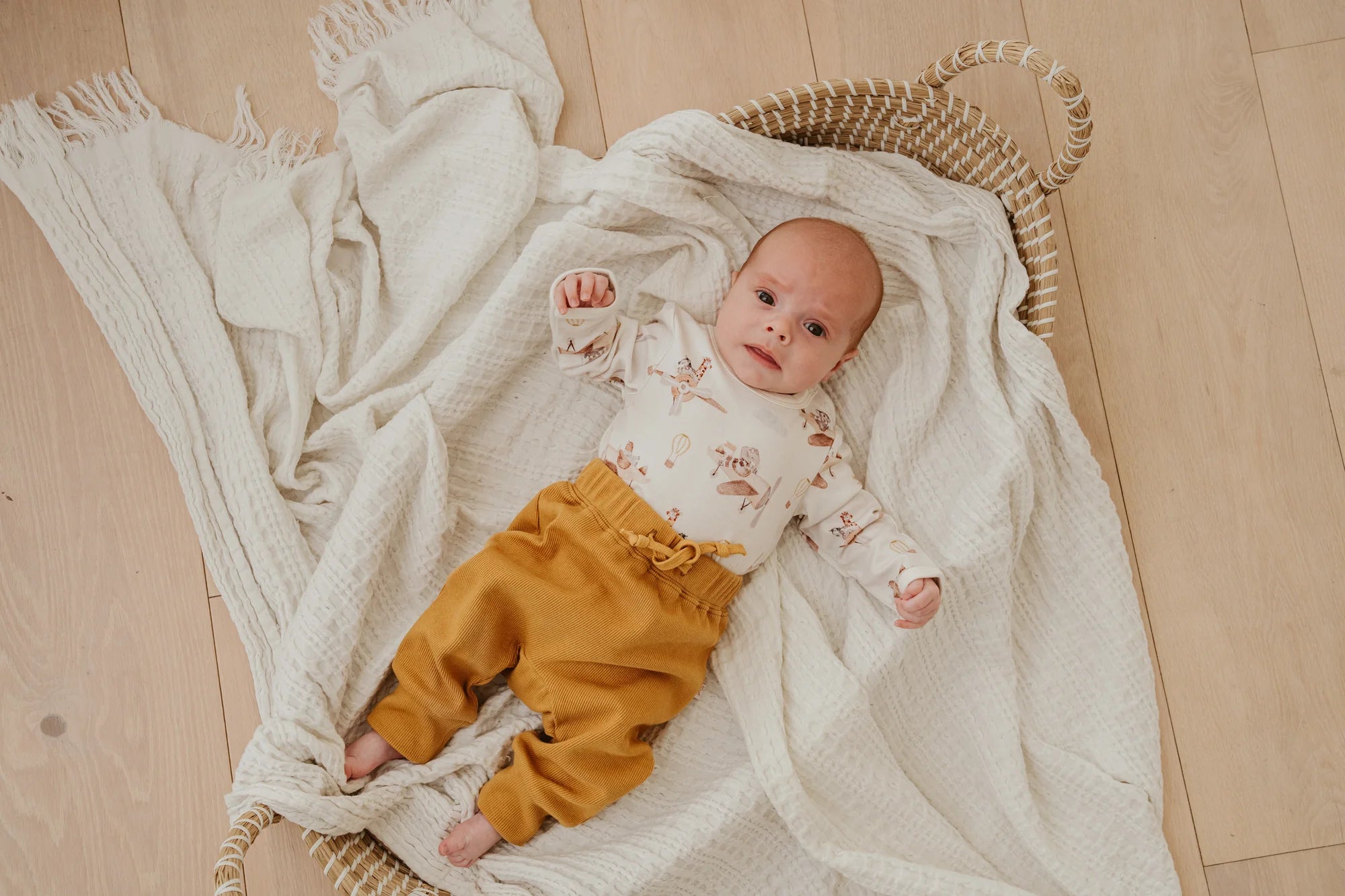 Ribbed Slouch Pants || Mustard | Confetti Kidz