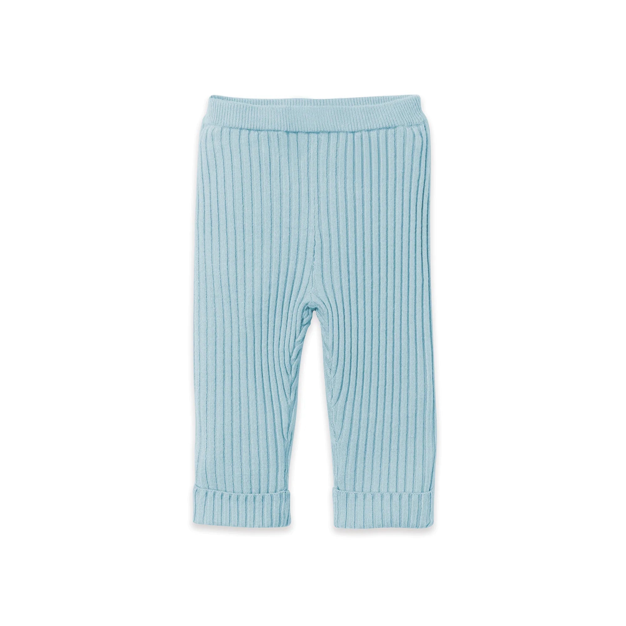 Ribbed Knit Leggings || Sky | Confetti Kidz