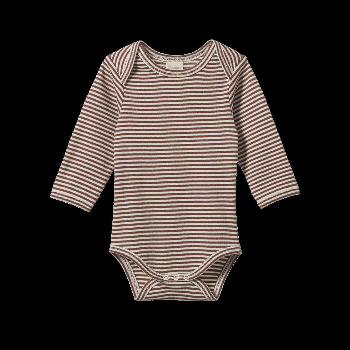 LONG SLEEVE BODYSUIT - Pinecone Stripe | Nature Baby