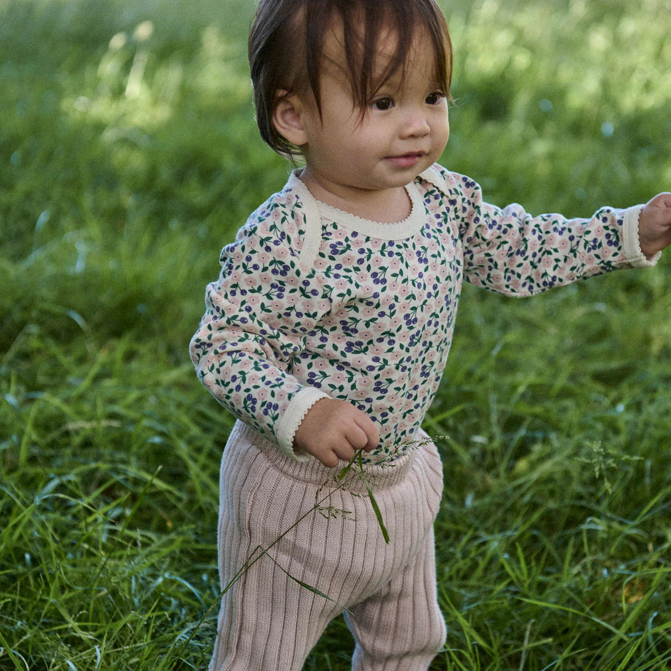 LOU PANTS COTTON KNIT - Rose Dust | Nature Baby